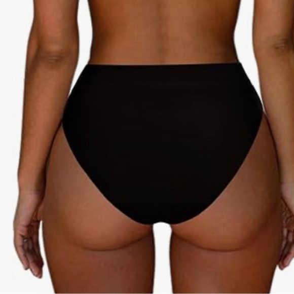NWT- 🌴 black string bikini with full coverage high waist bottom size medium - Picture 5 of 5